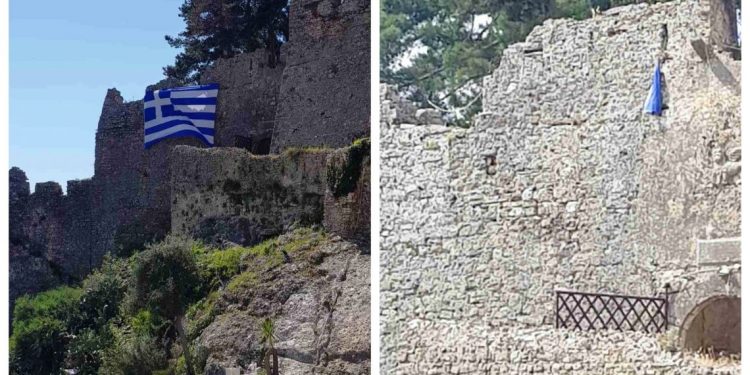 Κατέστρεψαν την ελληνική σημαία στο Κάστρο της Πάργας